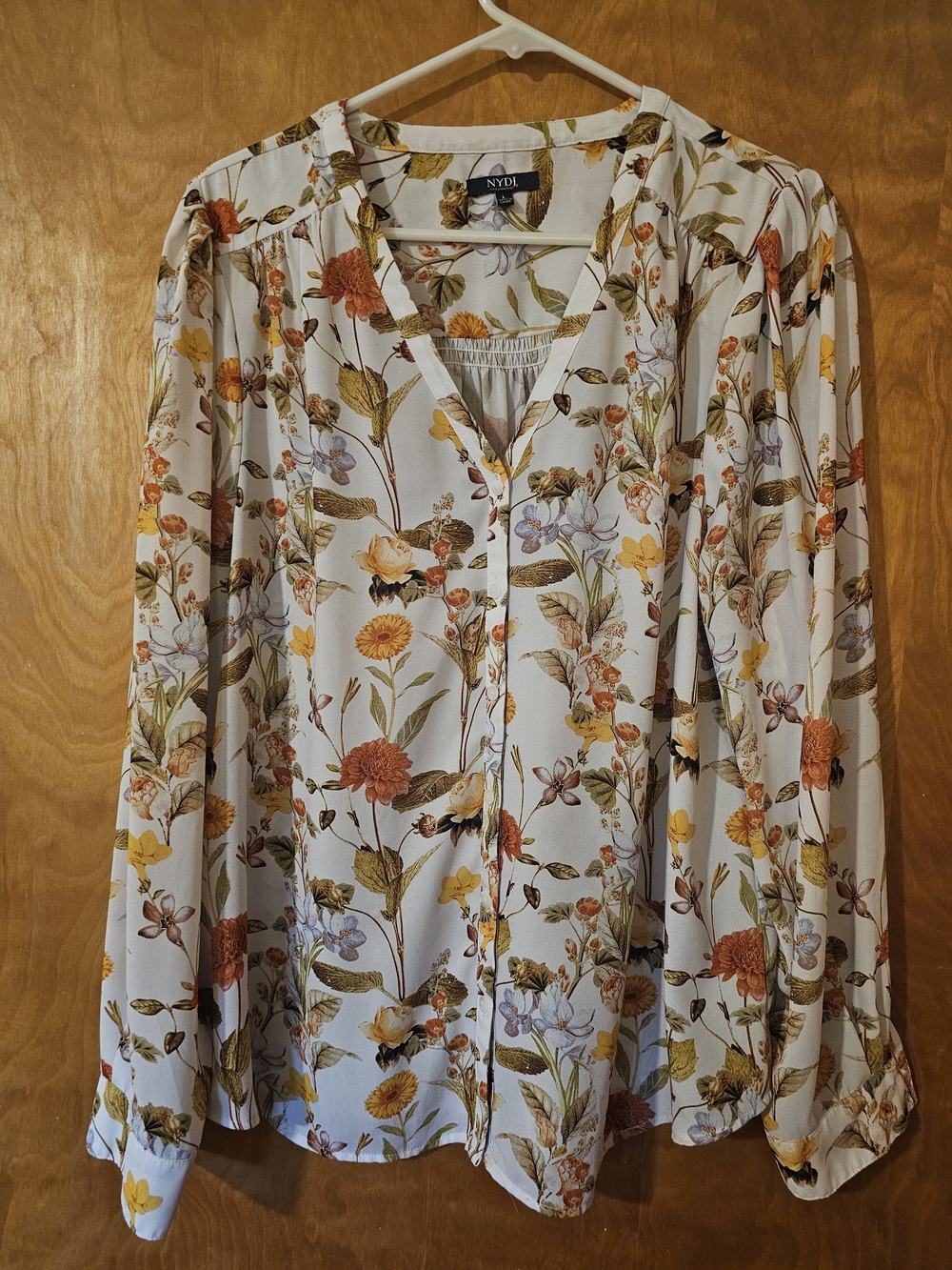 NYDJ Floral V-Neck Blouse